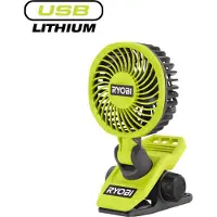 Ryobi Akku-Clip-Ventilator 'USB-Lithium' 8,7 x 25,3 x 16,6 cm 4 V ohne Akku und Ladekabel
