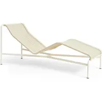 HAY Gartenliege Palissade Cord Chaise Longue Cream White Pulverbeschichteter Stahl