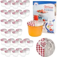 MamboCat 40er Set Sturzglas 230 ml To 82 Holz Herz rot Deckel incl. Diamant Gelierzauber Rezeptheft