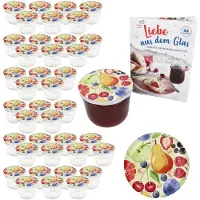 MamboCat 40er Set Sturzglas 230ml Einmachglas TO82 Comic-Obst Deckel DiamantZucker-Rezept