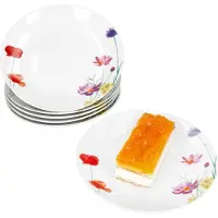MamboCat 6er Set Marie Kuchenteller Porzellan 6 Personen Dessert Frühstücks-Teller Blumen