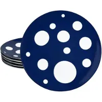 MamboCat Pula dunkelblau 6x Speiseteller Ø27cm Porzellan Platte groß Essteller Punkte