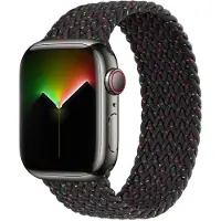Apple Geflochtenes Solo Loop für Watch | 44/45/46/49 mm - Größe 8 - Black Unity