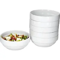 MamboCat TOMMY 6er Set Schale 17,5cm stapelbar weiß Porzellan