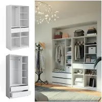 Vicco Kleiderschrank Elmo Weiß 200 x 200 cm 2er Set, Model 50203