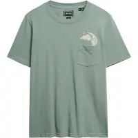 Superdry für Damen. W1011623A Entspanntes grünes Wahrsager-T-Shirt (XS), Lässig, Kurzarm, Bio-Baumwolle, Nachhaltig