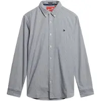 Superdry für Herren. M4011037A Classic Oxford L/S Hemd grau (M), Lässig, Baumwolle, Langarm