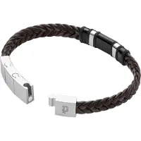 Police Armband "Wavebreaker", braun (braun, schwarz, edelstahlfarben), Armbänder, 22cm, Edelstahl Kautschuk Leder, Edelstahl, Kautschuk, Leder, Armband