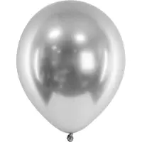 Party Deco Ballons mit Spiegeleffekt Silber - 10 Stk.