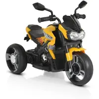 Moni Kinder Elektromotorrad Colombo Scheinwerfer, zwei Motoren, MP3, bis 7 km/h gelb