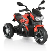 Moni Kinder Elektromotorrad Colombo Scheinwerfer, zwei Motoren, MP3, bis 7 km/h rot