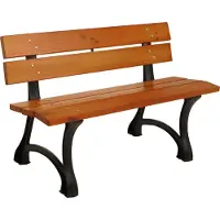 Mendler Gartenbank MCW-O20, Sitzbank Parkbank Holzbank 2-Sitzer, Gusseisen Holz Kiefer, 125cm teak