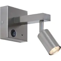 QAZQA - Moderne Stahl I Silber I nickel matt Wandleuchte mit USB-C Neigbar - Rex I Wohnzimmer I Schlafzimmer - Stahl Quadratisch - LED geeignet GU10