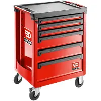 Facom ROLL-Wagen - - ROLL.6M3APB - 6 Schubladen - 3 Module pro Schublade - Rot