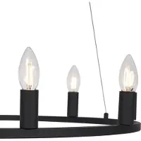 QAZQA - Industrie I Vintage I Industrie I Vintage I Hängelampe I Pendellampe I Pendelleuchte schwarz 7-flammig - Knight I Wohnzimmer I Schlafzimmer - Stahl Rund - LED geeignet E14
