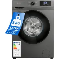 Bomann Waschmaschine 8kg mit max. 1400 U/min | effizienter, leiser und langlebiger Invertermotor | 15 Programmen & Endzweitvorwahl | WA 7185 schwarz