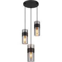 Globo Lighting Hängeleuchte Metall schwarz matt, 3x E27
