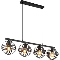 Globo Lighting Hängeleuchte Metall schwarz matt, 4x E27
