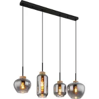 Globo Lighting Hängeleuchte Metall schwarz matt, 4x E27