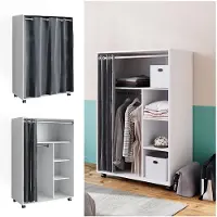 Vicco Kleiderschrank Doros Weiß 100 x 146.6 cm mit Rollen, Model 40594