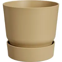 Elho Übertopf Greenville mit integrierten Wasserbehälter Kunststoff beige Ø 30 x 28 cm GFMf2acfae61
