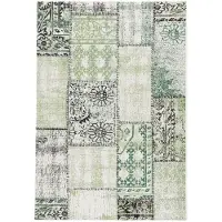 Floordirekt Indoor & Outdoor Teppich Coton pflegeleicht & beständig Grün 80x150 cm