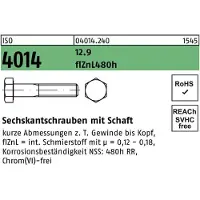 Industrial Quality Supplies Sechskantschraube ISO 4014 m.Schaft M 16 x 90 12.9 flZnL 480h zinklamellenbesch.