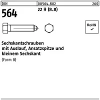Industrial Quality Supplies Sechskantschraube DIN 564 m.Ansatzspitze/Auslauf BM 6 x 16 22 H (8.8)