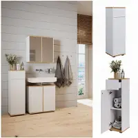 Vicco Midischrank Didi Weiß/Artisan 30 x 97 cm mit Schublade, Model 47667