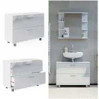 Vicco Waschbeckenunterschrank Ilias Weiß Hochglanz 80 x 60.8 cm, Model 41482