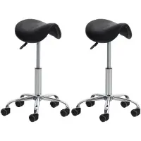 CLP 2er Set Arbeitshocker Reno Kunstleder schwarz