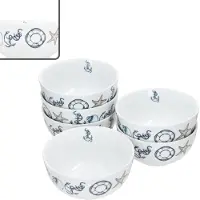 MamboCat Neptun 6x Müslischale Ø14cm 400ml Porzellan 6 Pers Dessertschüssel maritim Anker