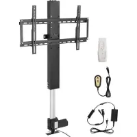 Sans marque TV-Lift – Wandhalterung – Mit Fernbedienung – Für 26–60 Zoll – TV-Lift-Möbel – Wohnzimmer oder Büro – Höhenverstellbar – Einbausystem für Schrank