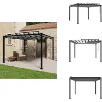 vidaXL Pavillon mit Lamellendach 3x3 m Anthrazit Stoff und Aluminium - Pavillons & Partyzelte