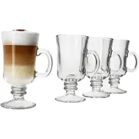 MamboCat 4er Set IRISH COFFEE Gläser mit Füße & Henkel - 825039