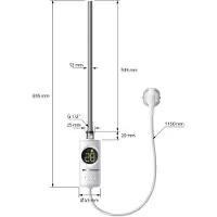 LuxeBath Badheizkörper Elektrisch mit Heizstab 600W 400x800 mm Weiß gebogen mit Seitenanschluss