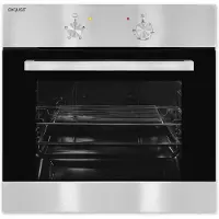 Exquisit Einbaubackofen, Backofen Einbaugerät Silber, 62 L Garraum, Einfache Bedienung, Backofen klein, EBE 555-1.1