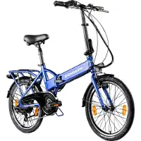 Zundapp Z101 20 Zoll Elektro Klapprad für Erwachsene 150 - 180 cm 6 Gang E Klappfahrrad E Bike Faltrad Pedelec StVZO blau