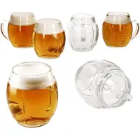 MamboCat 6x Football Biergläser 0,5L geeicht Pille-Relief 6 Personen Bierkrüge aus Glas