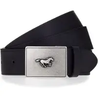Mustang Koppelgürtel , Herren, Gr. 100, schwarz, Rindsleder, unifarben, Gürtel Koppelgürtel, Mit charakteristischer Koppelschließe, im Vintage-Look, 4 cm