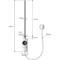 LuxeBath Elektrischer Badheizkörper mit Heizstab 1200W 400x1500 mm Weiß gerade mit Seitenanschluss