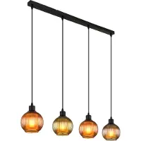Globo Lighting Hängeleuchte Metall schwarz matt, 4x E27