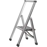 Wenko Haushalts Klapptritt Leiter Tritt Anti Rutsch XXL Stufe Alu Design Halt