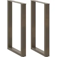 vidaXL Bartischbeine U-Form 2 Stk. Naturstahl 60x(90-91) cm Stahl