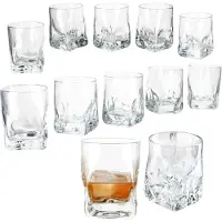 MamboCat 12x Frosty Whisky-Gläser 250ml Tumbler D.O.F. Glas Scotch dicker Boden Relief
