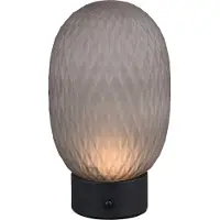 TRIO Tischlampe Facette schwarz mit Rauchglas