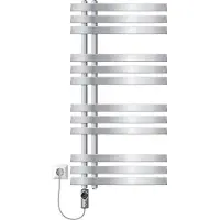 LuxeBath Elektrischer Badheizkörper Iron EM 500x1000mm Chrome mit Heizstab 600W Digital und Thermostat Handtuchheizkörper Handtuchwärmer