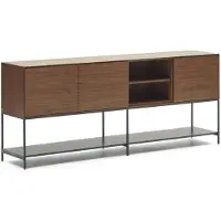 Natur24 Kommode Vedrana 195 x 80 x 40 cm Nussholzfurnier Kommode Schrank Wohnzimmer Neu
