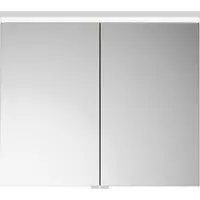 Burgbad Lin20 Spiegelschrank LED-Beleuchtung inklusive Waschtischbeleuchtung, 2 Türen, 800x700x170m