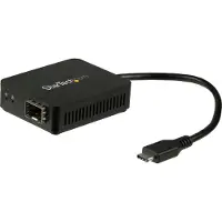StarTech.com USB-C auf LWL Konverter - Offener SFP, Verkabelt, USB Typ-C, Faser, 1000 Mbit/s, Schwarz